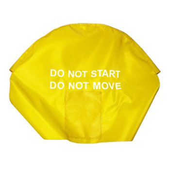 Yellow Steering Wheel Cover 'DO NOT MOVE' c/w Bungee Cord