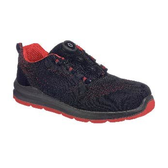 S7 Black/Red Compositelite Wire Lace Safety Trainer Knit S1P