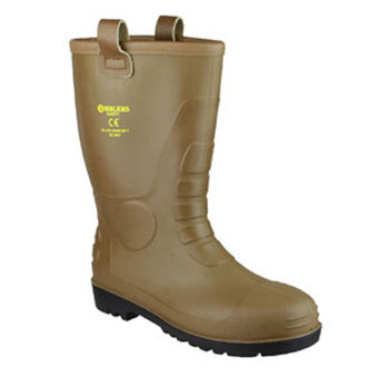 S11 Waterproof PVC Pull on Safety Rigger Boot Tan