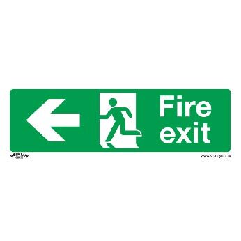 Safe Conditions Safety Sign - Fire Exit (Left) - Rigid Plast